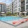 chairs in pool in courtyard